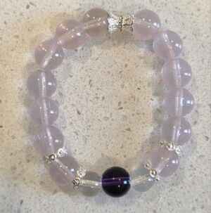 Elegant Pink and Silver Beaded Bracelet